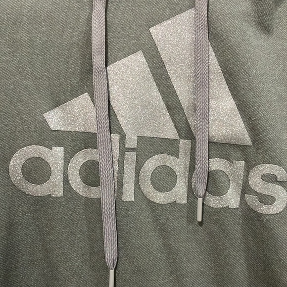 Females, size small adult, adidas gray+silver glitter hoodie - Picture 2 of 7